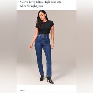 Abercrombie & Fitch Curve Love Denim Slim Straight Ultra High Rise 32/14L